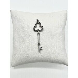 Moyer Sterling Silver Diamond Key Necklace Pendant Charm 925 Club Skeleton FREE